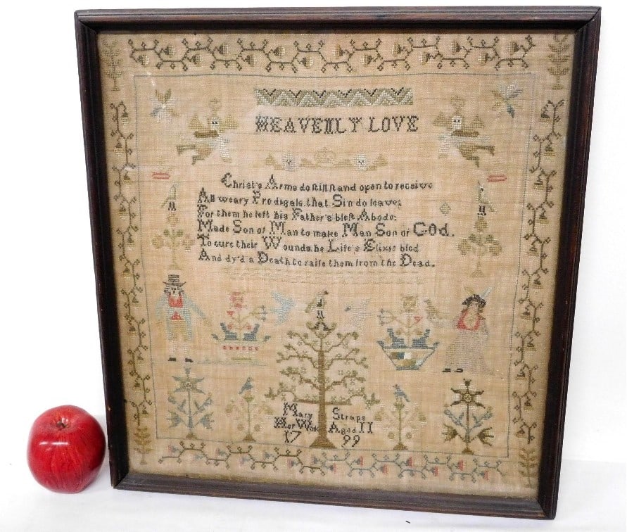 A 1799 Sampler by Mary Straps, Age 11 (1 of 7)