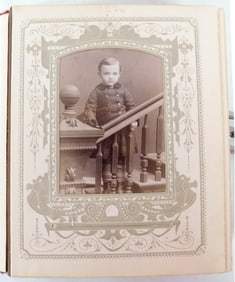 1882 Victorian Photo Album W/Cabinet Cards & Tintypes