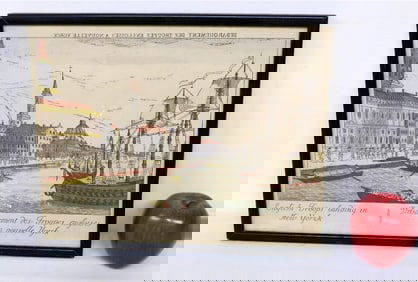 Color Litho Landing of English Troops NY Harbor 1776