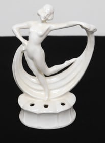 A German Art Deco Dancing Woman Flower Frog by Coronet