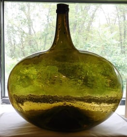 Galaxy Swirl's Free blown 19th C. Kidney Form Demijohn