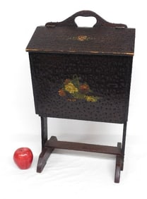 An Exceptional Alligatored Finish 1920's Sewing Stand