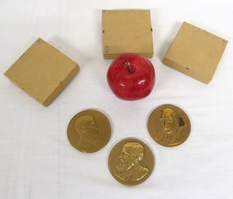 3 Bronze Presidential Inauguration Medals Early 20th C.