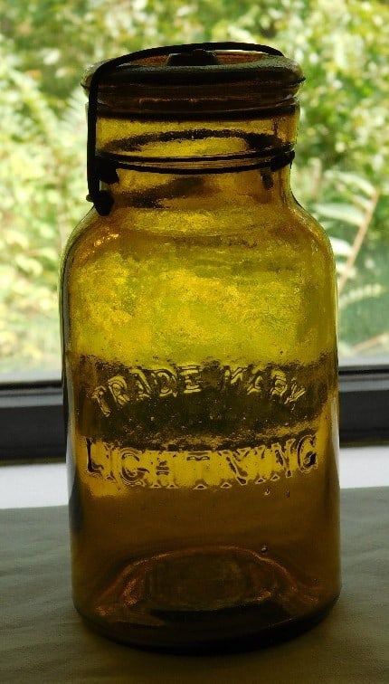 Golden Honey Amber Trademark Lightning Quart Fruit Jar (1 of 11)