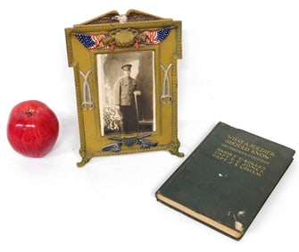 A WWI Patriotic Picture Frame 1917 & Soldiers Catechism