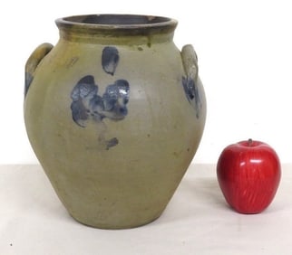One Gal Ovoid Blue Decorated Stoneware Storage Jar