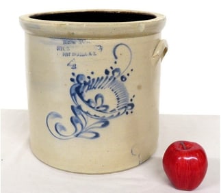 4 Gal NY Stoneware Ft. Edward Cornucopia Décor Crock