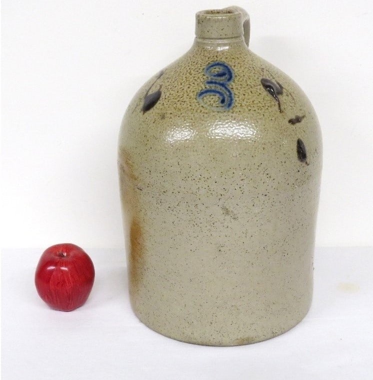 3 Gal Ohio Stoneware Jug With Turkey Droppings & Blue (1 of 7)