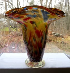 A Massive Confetti Spatter Glass Murano Style Vase