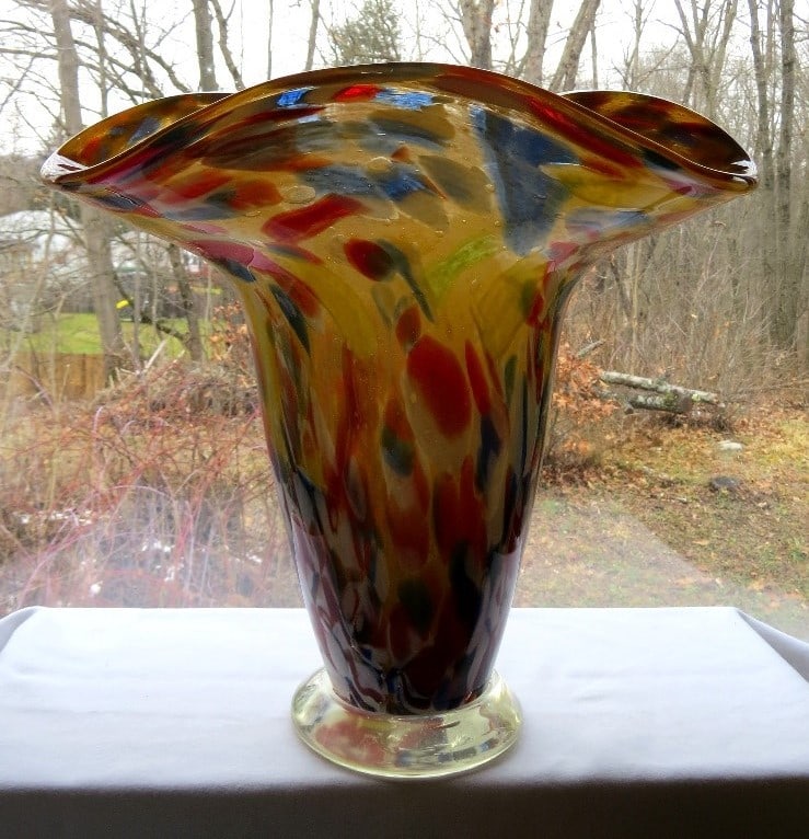 A Massive Confetti Spatter Glass Murano Style Vase (1 of 8)