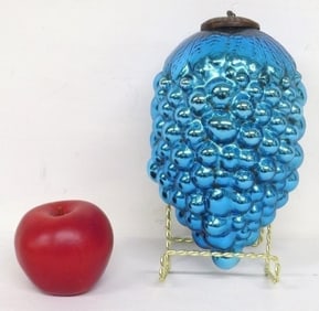 French Kugel Grape Cluster Ornament Blue Teal Color