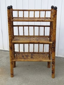 A MCM Folding/Collapsible Bamboo/Rattan Bookshelf