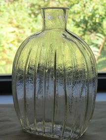 Keene Glass Works Pt. Clear Melon Flask c.1815-20