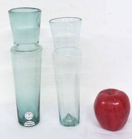 Two 19th C. Blown and Pontiled Caper or Truffle Bottles