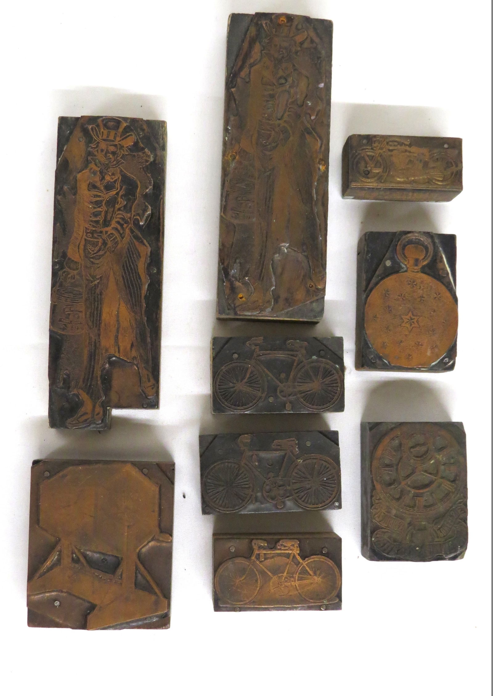 Early 20th C. Printers Blocks - Incl Harley Davidson (1 of 9)