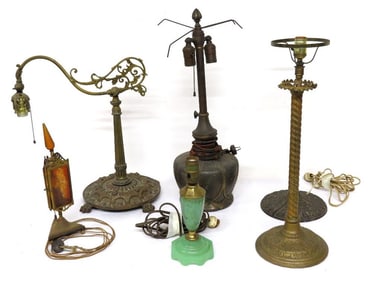 Art Nouveau & Deco Era Lamps Incl. Bradley & Hubbard