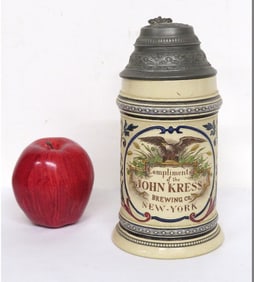 Pre-Pro John Kress Brewing Co. NYC German Lidded Tankard