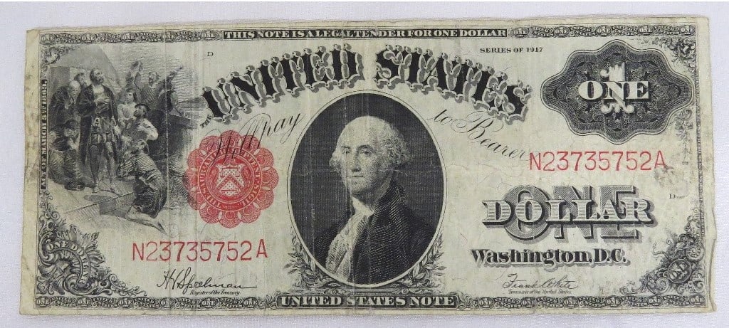 A 1917 Series Horse blanket $1 US Dollar Bill (1 of 6)