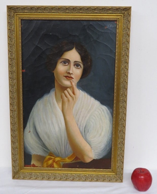 A 19th C. O/C Portrait of a Woman V. Dupont? (1 of 8)
