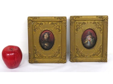 Two 19th C. Porcelain Paintings in Matching Frames