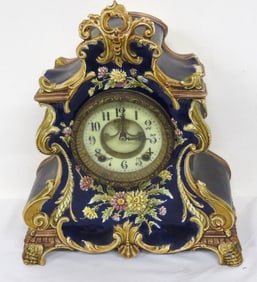 Victorian Wm. Gilbert Clock Co. Fancy Gold Painted Clock