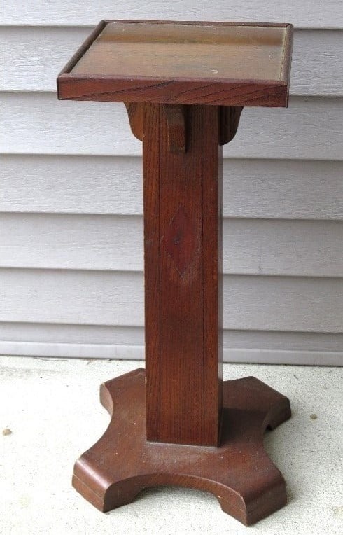 Arts & Crafts Period Pedestal with Glass Top (1 of 8)