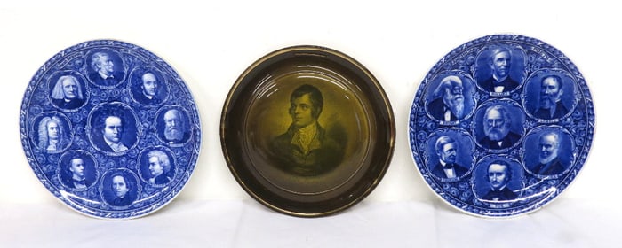 Three Historical Staffordshire Plates