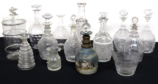 Blown Three Mold Glass Decanters, Pittsburgh, etc.
