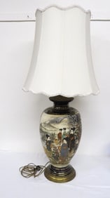 A Large Early 20th C. Japanese Porcelain Table Lamp