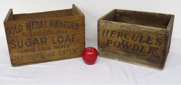 2 Advertising Wooden Crates - Hercules Blasting Powder