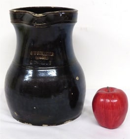 C W Schaffer Grocer Kingston, NY Stoneware Pitcher