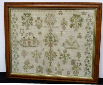 Early 19th C. Sampler Dated 1810 Great Details