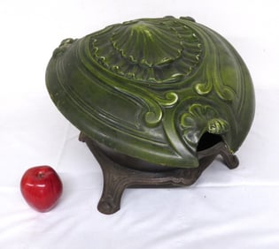 A Victorian Cast Iron Clamshell Coal Scuttle