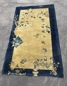 Art Deco Blue Chinese Rug 6' 5" x 4'
