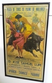 1966 Spanish Plaza De' Toros Bullfighting Poster