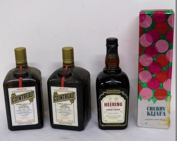 4 Bottles Unopened Cointreau & Cherry Liqueur 1970's-80's