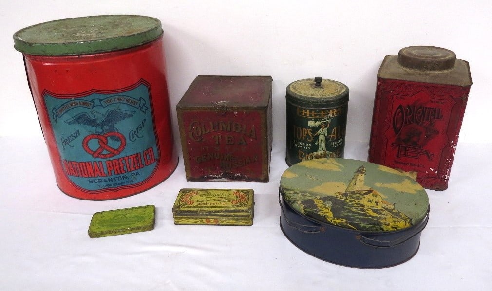 Lot of Vintage Advertising Tins, Coffee, Tea, Food, etc. (1 of 13)