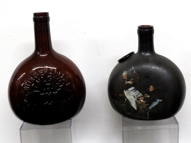 Two 19th C. German Chestnuts, One w/Hand painted Scene