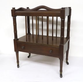 A English Regency Style Magazine Rack with Drawer