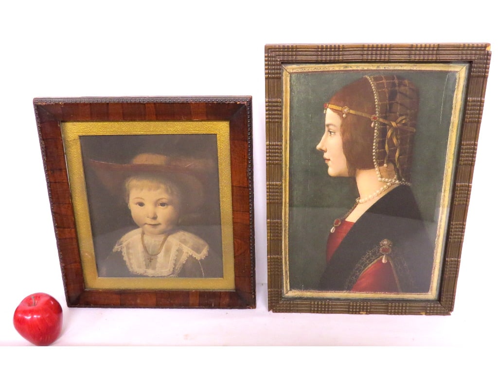 19th C. Prints DaVinci's Portrait of a Girl & Dutch Boy (1 of 5)