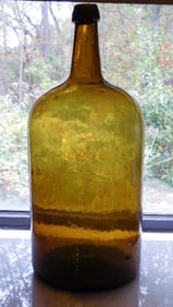 Golden Yellow Amber Straight Sided 19th C. Demijohn