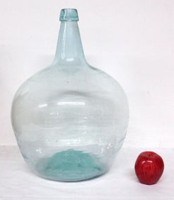 Pontiled Flowerpot Shaped Aqua Demijohn 19th C.