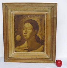 A large Mid-Century painting of the Bust of a Woman