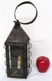 Parker's Patent Sheet Iron & Tin Candle Lantern 1853 Patent Date