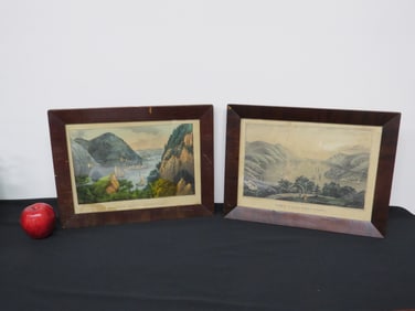 Two Early Hudson Valley Prints - Currier & Ives, Kellogg & Thayer NYC
