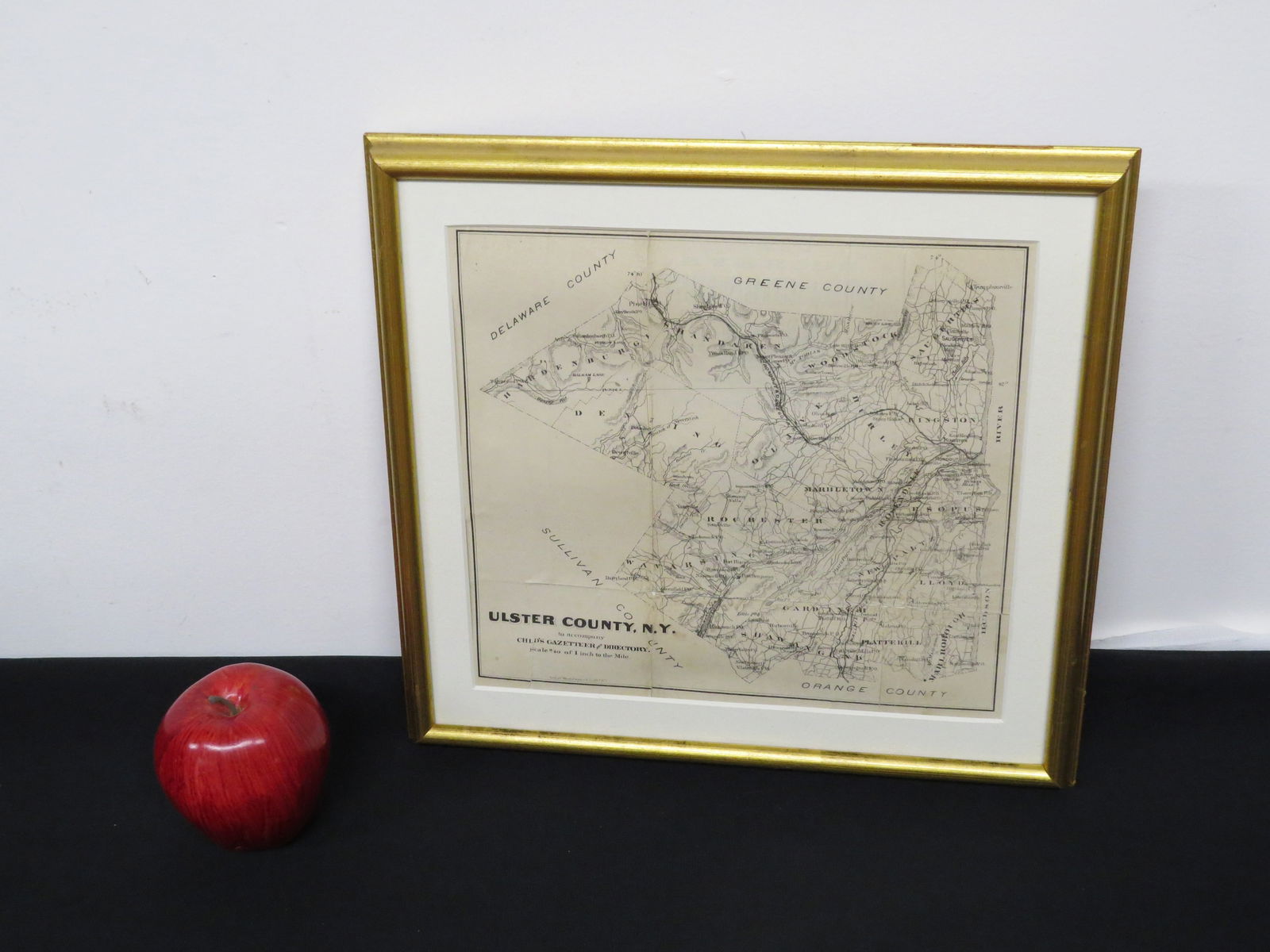 C.1871 Map of Ulster County, NY - Child's Gazetteer & Business Directory (1 of 9)