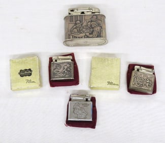 Four Vintage European Alpacca & Monopol WWII & Earlier Silver Lighters