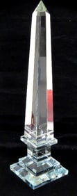 A 16" Tall Crystal Obelisk Glass Sculpture