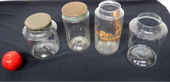 Lot of Four 19th C. Blown Glass Storage Jars