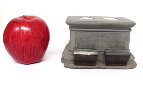 Smith Bros. Mfg Passaic, NJ Gray Basalt Eureka Pen Cleaner Inkwell